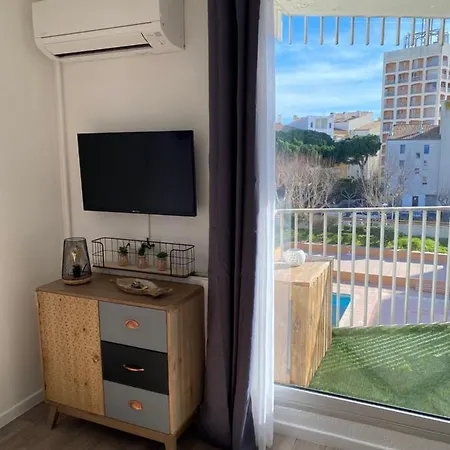 Apartment Studio Cabine Vue Port - Clim - Wifi - Parking Prive Agde